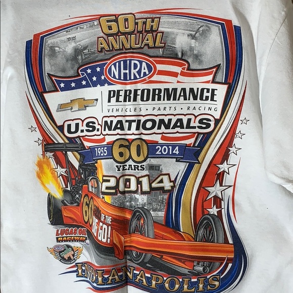 Vintage 60th Annual NHRA tee shirt. White. Size L. - Picture 5 of 5